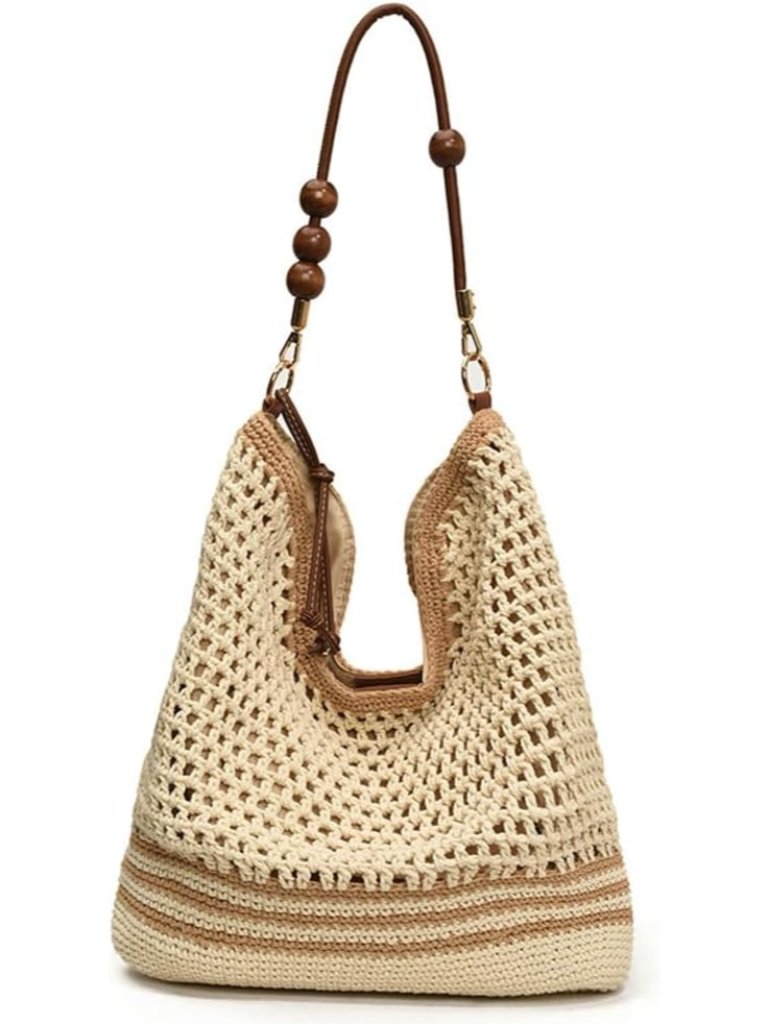 Bohemia Straw Beach Bag Women Macrame Crossbody Purse Shoulder Tote Bag Travel B